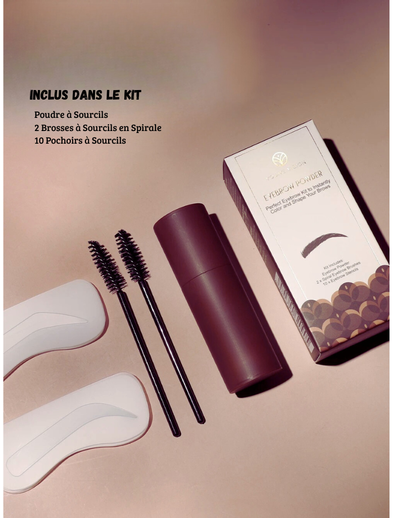 Kit Sourcils Waterproof - Pochoirs et Tampon